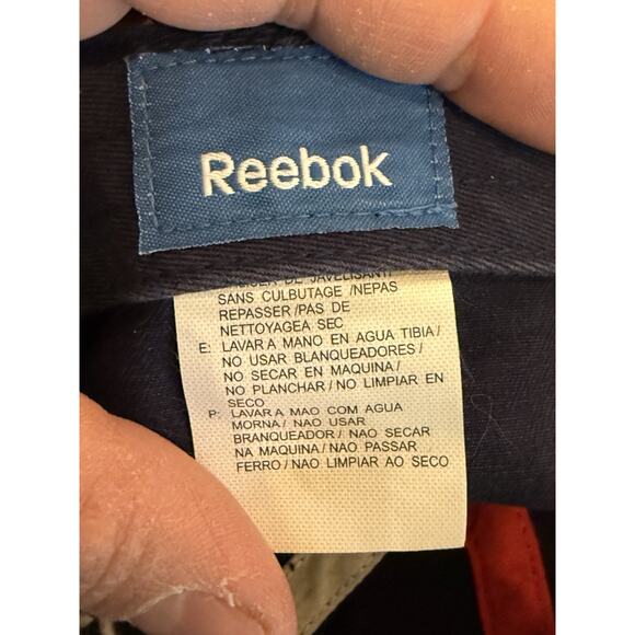 Vtg Reebok Mens Navy England Flag Patch Adjustable Strapback Hat Baseball Cap - Picture 7 of 8